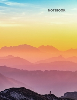 Paperback Notebook: Lined Journal Notebook - Gradient Mountain Sunrise - 120 pages - Large (8.5 x 11 inches) - College Ruled Book