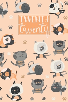 Paperback 2020: A5 Diary Week on 2 Pages to View WO2P Journal - Horizontal Weekly Planner - Cute Cats Do Yoga Pastel Orange & Grey Book