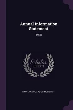 Paperback Annual Information Statement: 1988 Book