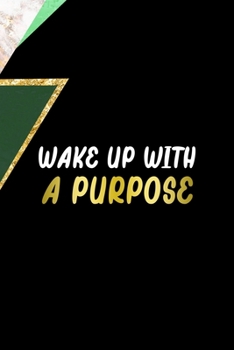 Wake Up With A Purpose: All Purpose 6x9 Blank Lined Notebook Journal Way Better Than A Card Trendy Unique Gift Green Marmol Black Girl Boss