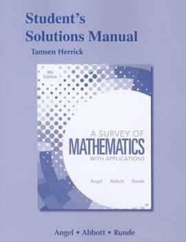 Paperback A Survey of Mathematics with Applications Student's Solutions Manual Book