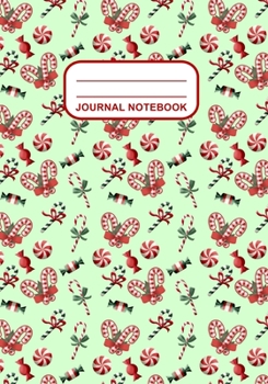 Journal Notebook: Journal, Notebook, Or Diary  | Christmas Candy Canes Pattern Cover Design | 120 Blank Lined Pages | 7" X 10" | Glossy Finished Cover