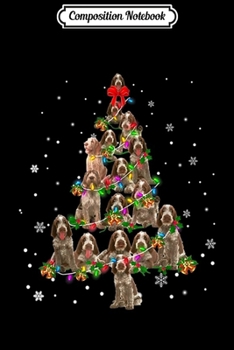 Paperback Composition Notebook: Cute Spinone Italiano dog Christmas Tree gift decor Xmas Journal/Notebook Blank Lined Ruled 6x9 100 Pages Book