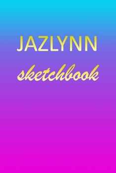 Jazlynn: Sketchbook | Blank Imaginative Sketch Book Paper | Pink Blue Gold Custom Letter J Personalized Cover | Teach & Practice Drawing for ... Doodle Pad | Create, Imagine & Learn to Draw