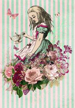 Paperback Alice in Wonderland Composition Book: A Journal/Notebook with Dot Grid Interior, 130 Pages, 7x10 Inches Book