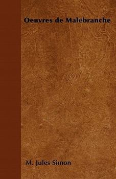 Paperback Oeuvres de Malebranche [French] Book