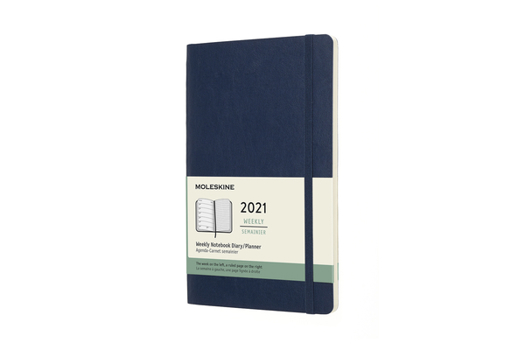 Calendar Moleskine 2021 Weekly Planner, 12m, Large, Sapphire Blue, Soft Cover (5 X 8.25) Book