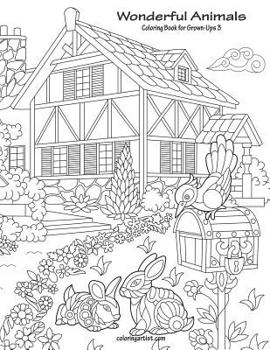Paperback Wonderful Animals Coloring Book for Grown-Ups 3 Book