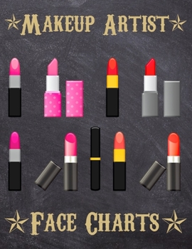 Makeup Artist Face Charts: Makeup cards to paint the face directly on paper with real make-up - Ideal for: professional make-up artists, vloggers and cosplay influencers - 150 cards - Size 8,5x11