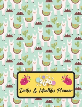2020 Daily And Monthly Planner: Jan 1, 2020 to Dec 31, 2020 Weekly Daily & Monthly Planner + Calendar Views with llama Pattern Great Planner Gift For llama Lover