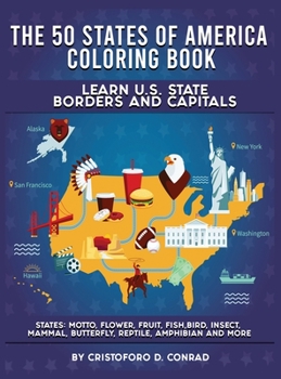 Hardcover The 50 States of America Coloring Book
