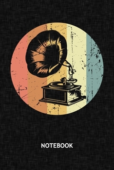 NOTEBOOK: Nostalgia Lover Note Book Grid-lined 6x9 - Retro Journal A5 Gridded - Vintage Lover Planner 60s Theme Party 120 Pages SQUARED - Record ... Soft Cover - 90s Kids Birthday Present