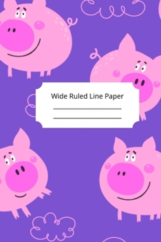 Paperback Cute Baby Pig Theme Wide Ruled Line Paper Book