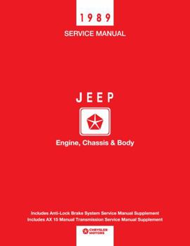 Perfect Paperback 1989 Jeep Shop Manual (4 Volumes) By Detroit Iron Book