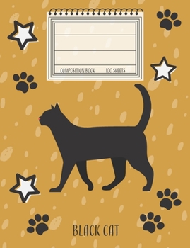 Paperback Black Cat Composition Notebook: Composition book - Wide Ruled - College Ruled: - Blank Lined Exercise Book - Back To School Gift Teens Notebook journa Book