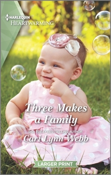 Mass Market Paperback Three Makes a Family: A Clean Romance [Large Print] Book