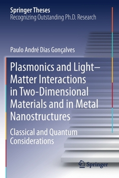 Paperback Plasmonics and Light-Matter Interactions in Two-Dimensional Materials and in Metal Nanostructures: Classical and Quantum Considerations Book