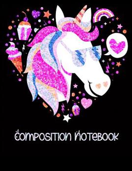 Paperback Composition Notebook: Cool Unicorn Wearing Sunglasses Wide Ruled Book