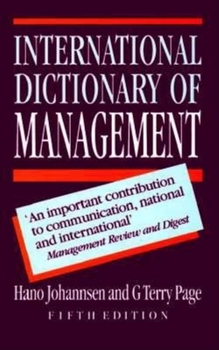 Hardcover The International Dictionary of Management Book
