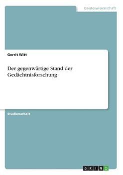 Paperback Der gegenwärtige Stand der Gedächtnisforschung [German] Book