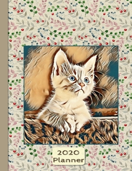2020 Planner: Kitten  | 12 Months Week to two-page Diary 150 pages 8.5 x 11 with Contacts - Password - Birthday lists (2020 weekly planner organizer diary journal)