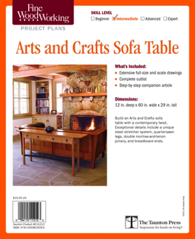 Misc. Supplies Fine Woodworking's Arts and Crafts Sofa Table Plan Book