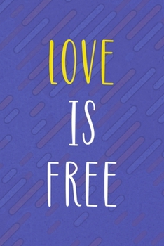 Paperback Love Is Free: All Purpose 6x9 Blank Lined Notebook Journal Way Better Than A Card Trendy Unique Gift Purple Texture Vaporwave Book