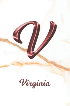 Virginia: Sketchbook | Blank Imaginative Sketch Book Paper | Letter V Rose Gold White Marble Pink Effect Cover | Teach & Practice Drawing for ... Doodle Pad | Create, Imagine & Learn to Draw