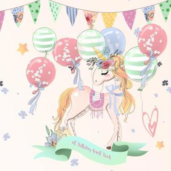 Paperback 1st Birthday Guest Book: Sweet Unicorn Keepsake for Family and Friends to Write in Book