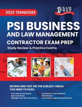 Paperback 2023 Tennessee Contractor Business and Law Management Exam Prep: 2023 Study Review & Practice Exams Book