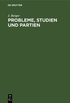 Hardcover Probleme, Studien Und Partien: 1862-1912 [German] Book