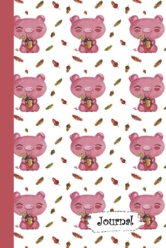 Paperback Journal: Cute Autumn Pig Themed Diary with Blank Lined Notebook Paper Book
