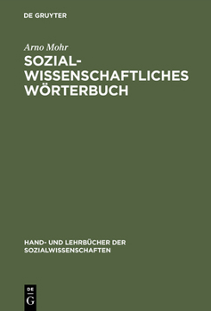 Hardcover Sozialwissenschaftliches Wörterbuch: Englisch-Deutsch, Deutsch-Englisch [German] Book