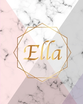 Ella: Gift Luxury Marble Glossy Pink Purple Faux Gold Print Notebook (Marble Notebooks)