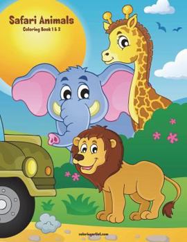 Paperback Safari Animals Coloring Book 1 & 2 Book