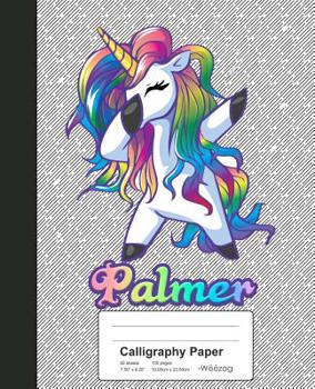 Paperback Calligraphy Paper: PALMER Unicorn Rainbow Notebook Book