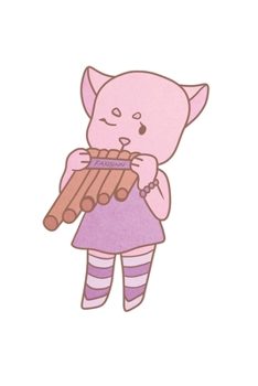 Panpipe Music Cat Notebook: Graph Paper Journal 6x9 - 120 Pages