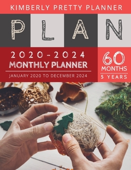 Paperback 5 year monthly planner 2020-2024: Five Year Planner 2020-2024: 60 Months Yearly and Monthly Calendar Planner - christmas crafts design Book