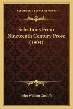 Paperback Selections From Nineteenth Century Prose (1904) Book