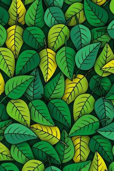Paperback Green Leaves: 6x9 Dot Grid Notebook Journal, 120 pages Book