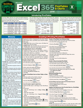 Paperback Excel 365 - Pivot Tables & Charts: A Quickstudy Laminated Reference Guide Book