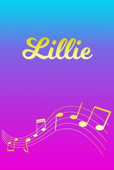 Lillie: Sheet Music Note Manuscript Notebook Paper | Pink Blue Gold  Personalized Letter L Initial Custom First Name Cover | Musician Composer ... Notepad Notation Guide | Compose Write Songs