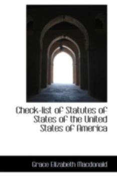 Paperback Check-List of Statutes of States of the United States of America Book