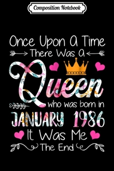 Paperback Composition Notebook: Girl 33rd Birthday Queen January 1986 Queen Birthday Journal/Notebook Blank Lined Ruled 6x9 100 Pages Book