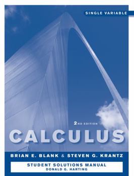 Paperback Calculus: Single Variable: Student Solutions Manual Book