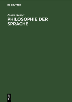 Hardcover Philosophie Der Sprache [German] Book