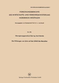 Paperback Die Wirkungen Von Lärm Auf Den Schlaf Des Menschen [German] Book