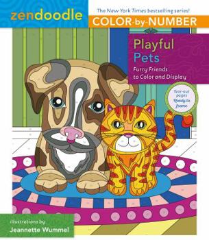 Paperback Zendoodle Color-By-Number: Playful Pets: Furry Friends to Color and Display Book