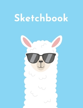Paperback Sketchbook: A Cute Lama Sketchbook Journal: 100 Large 8.5" x 11" Blank White Pages Book