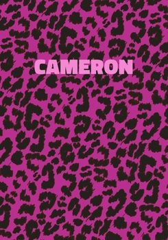 Paperback Cameron: Personalized Pink Leopard Print Notebook (Animal Skin Pattern). College Ruled (Lined) Journal for Notes, Diary, Journa Book